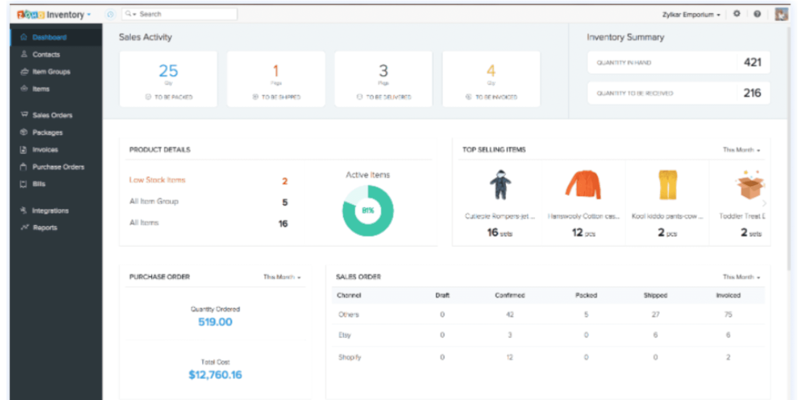 ZOHO INVENTORY MANAGEMENT